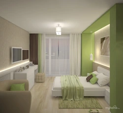 Дизайн Спальни Бело Зеленый
