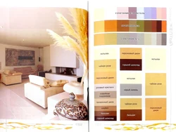 Color scheme of living room interior with table