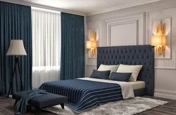 Beautiful curtains for the bedroom in modern style photo