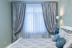 Curtains In The Interior Of A Small Bedroom Photo