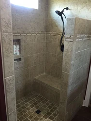 Shower Bathtub Made Of Tiles Photo
