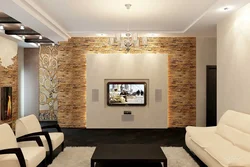 Highlighting one wall in the living room interior