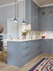 Gray Blue Color In The Kitchen Interior Photo