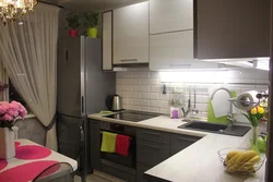 Дизайн кухни угловой с холодильником 8 кв