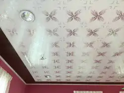 Kitchen ceiling design from photo panels