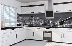 Черно белая встроенная кухня фото