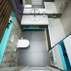 Bathroom design 2 sq m with shower