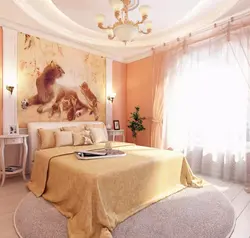 Peach bedroom interior photo