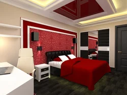 Интерьер красной спальни