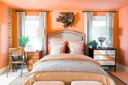 С какими цветами сочетается оранжевый в интерьере спальни