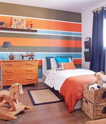 What colors does orange go with in a bedroom interior?