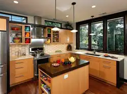 Расположение кухонных гарнитуров на кухне фото