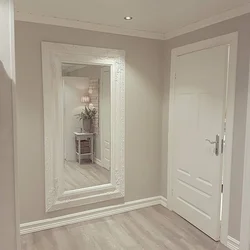 Apartment interior in white colors with white doors