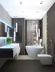 Bath design in white and gray photo