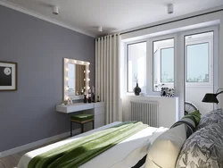 Bedroom interior with one window photo