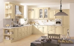 Kitchen ivory color in the interior