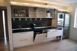 Kitchen Design 4 Meters Long With A Straight Refrigerator