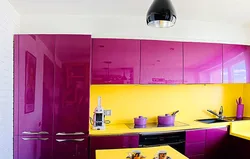 Kitchen interior in lilac tones
