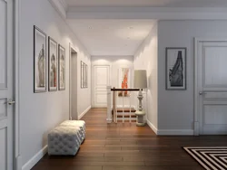 Hallway design white floor