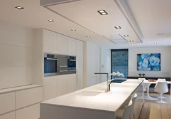 Натяжные потолки со светильниками на кухне фото дизайн