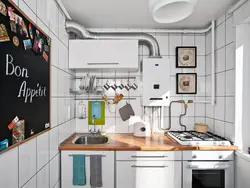 Small corner kitchens photo design with column