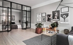 Glass partition in apartment photo