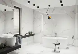 Ванна бөлмесінің дизайны ақ фарфор плиткалары