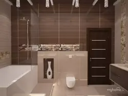 Бело коричневый дизайн ванны