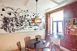 Дизайн кухни рисунок на стене