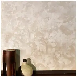 Wet silk decorative plaster in the kitchen interior