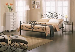 Bedroom With Wrought Iron Bed Interior