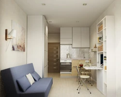 Kitchen design for a studio apartment 18 square meters