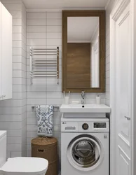 Bathroom design with toilet and washing machine