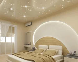 Photo of suspended ceilings in a white bedroom