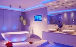 Bathroom ceiling design with lighting