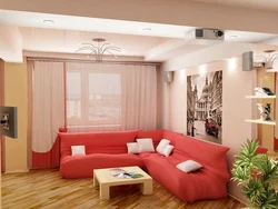 Living room interior with corner sofa