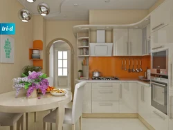 Kitchen interior of 9 sq m in a panel house