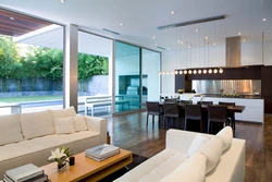 Panoramic living room interior