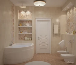 Варианты ванной комнаты плитка фото в светлых тонах