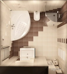 Toilet with bathtub design 2 sq.m.