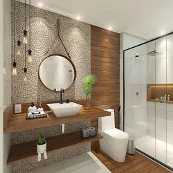Bathroom interior photo in modern economy style