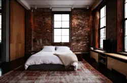 Brick design in bedroom interior