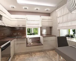 Дизайн кухни 4 на 4 метра с окном