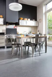 Kitchen Design With Gray Floor Modern Style