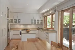 Interior kitchen living room with access to the terrace