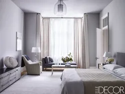 Modern gray curtains for the bedroom photo