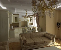 Kitchen living room in classic style photo interior