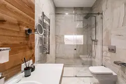 Bathroom design concrete and wood