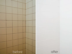 Painted bathroom tiles before and after photos