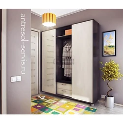 Built-in wardrobe in the hallway photo narrow